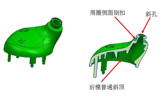 經典藍牙耳機右外殼模具結構解析