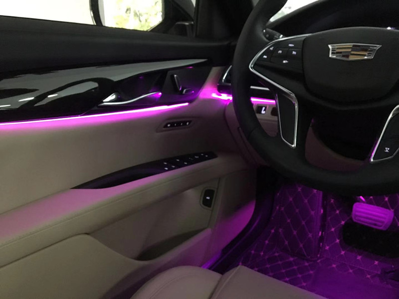 凯迪拉克ct6升级加装64色氛围灯手机app控制