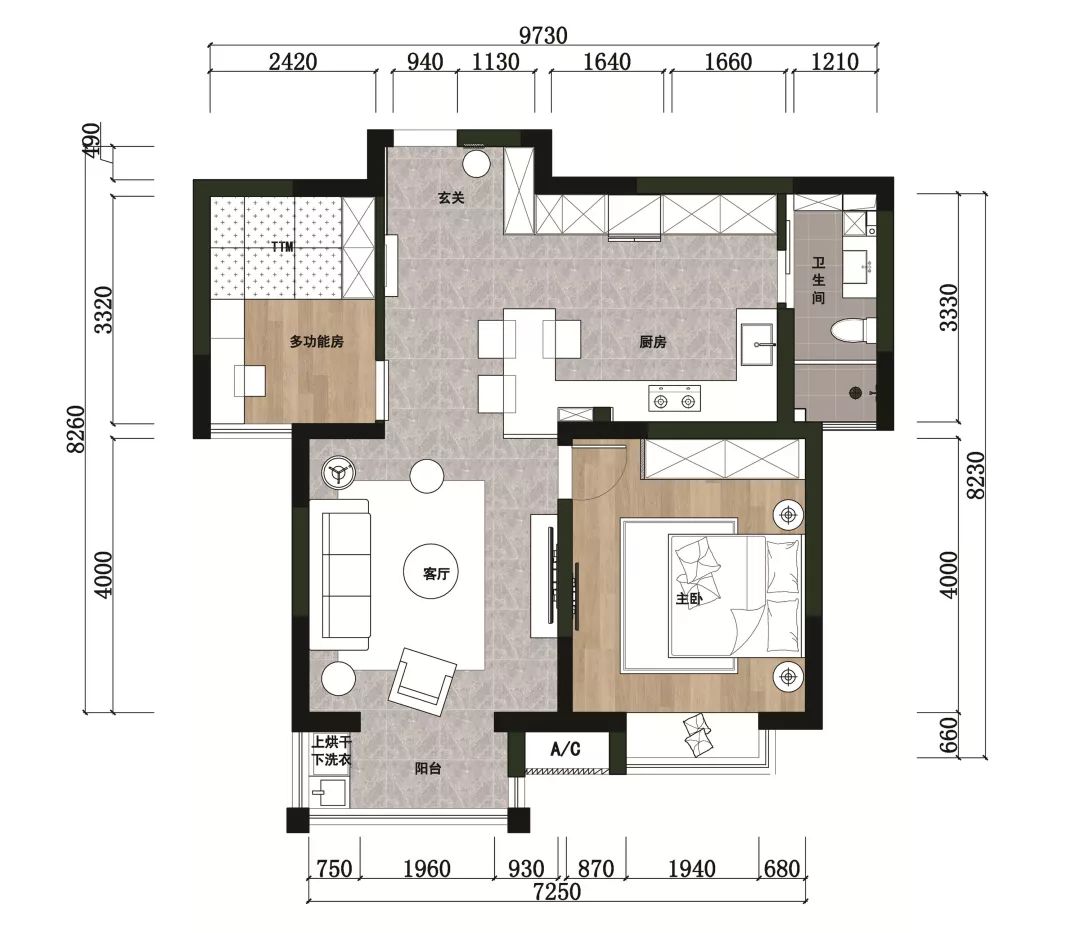 74平米的房子能装修成什么效果？现代风格一居室装修案例！ - 房天下装修知识