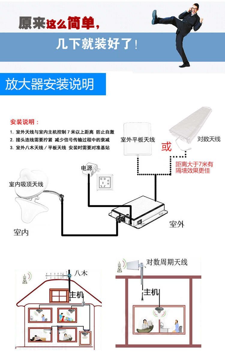 安装一台手机信号放大器不仅能解决手机信号差的问题,还能帮你延长