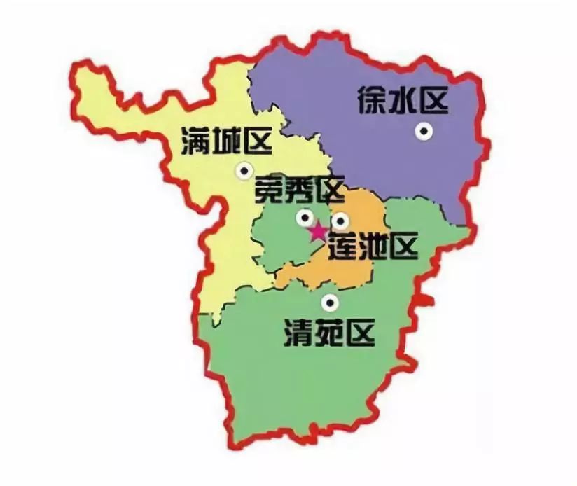 目前保定市市內下轄5區(競秀區,蓮池區,滿城區,徐水區和清苑區),4市