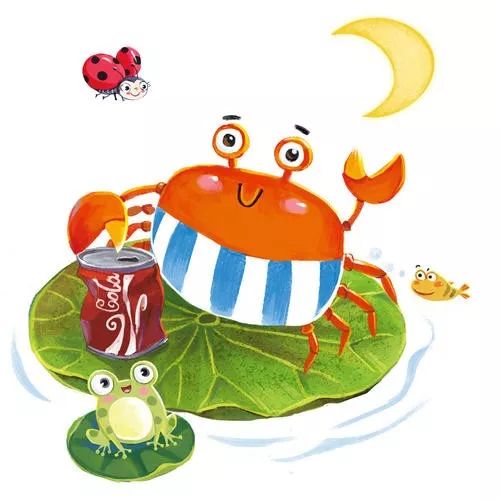 "小螃蟹坐在洞口晒太阳.