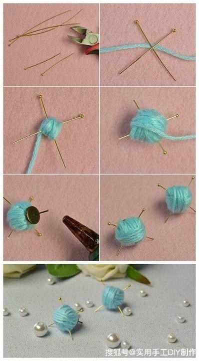「针织作品」可爱精致的毛线团小饰品