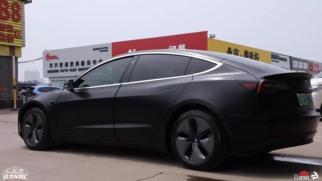 特斯拉model3完美装贴龙膜ppfg2哑光隐形车衣