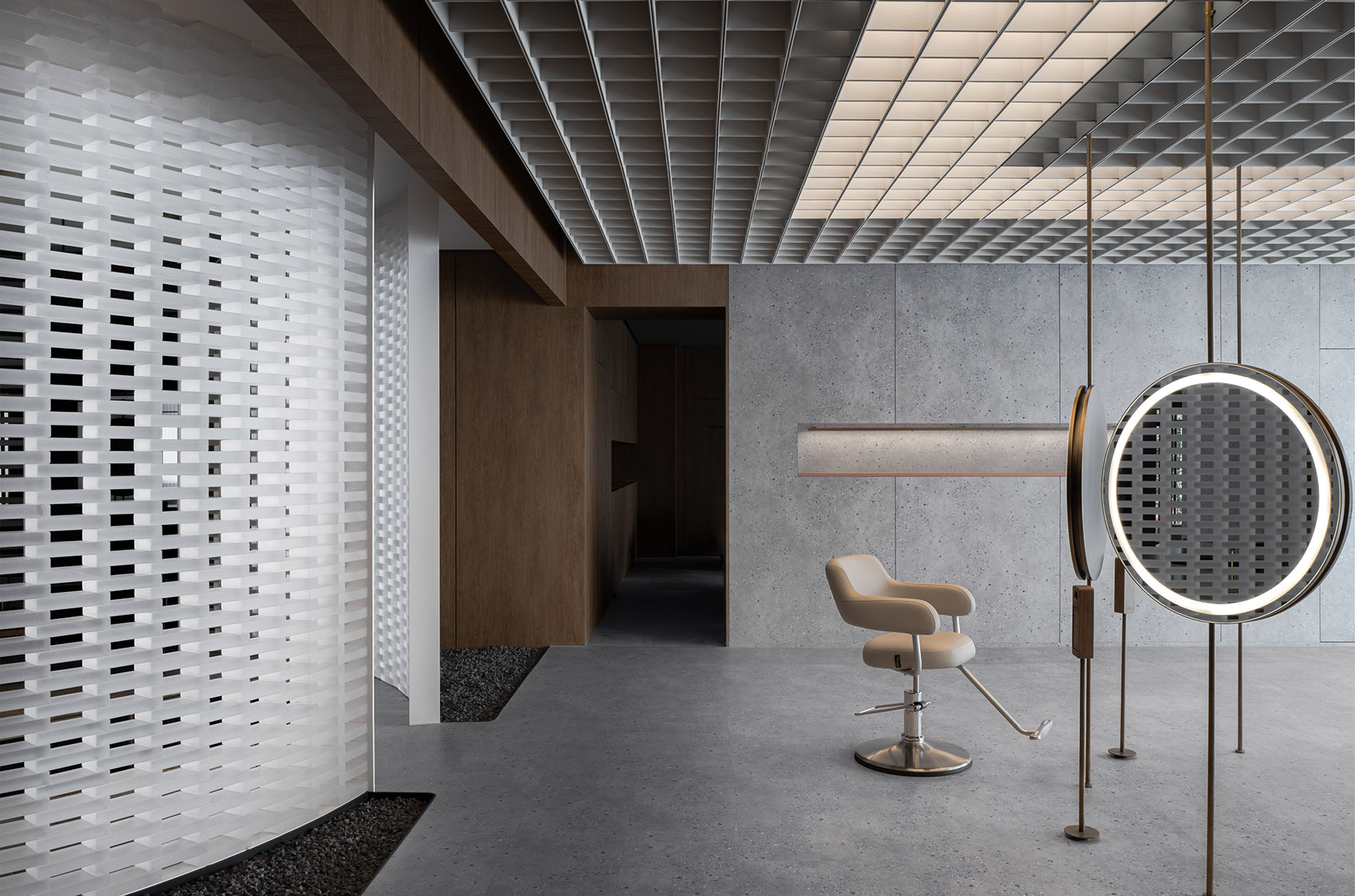 成都意念造型美发沙龙方和圆的极简之美是对设计最好的诠释