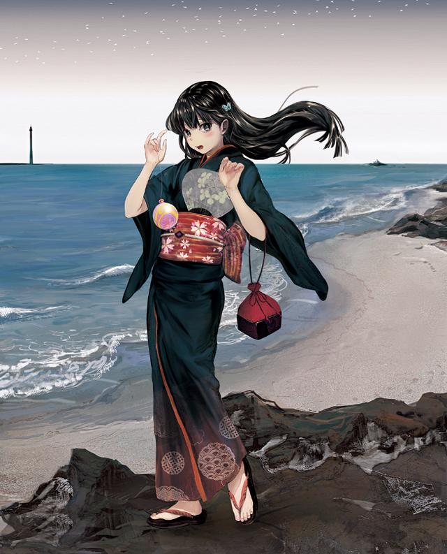 二次元唯美和风美图欣赏身穿和服亭亭玉立颇有神韵的漂亮女生