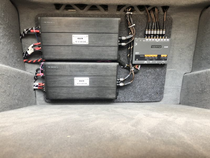 汕头星悦汽车音响宝马730专加装德国弗莱德fa4功放赫兹h8dsp音频处理
