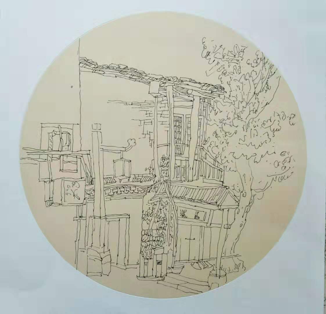 律动之美王习哲2019年9月古堰画乡线描速写欣赏