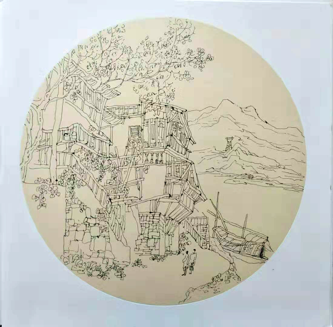 律动之美王习哲2019年9月古堰画乡线描速写欣赏