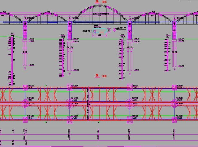CAD画桥梁形象进度图图片