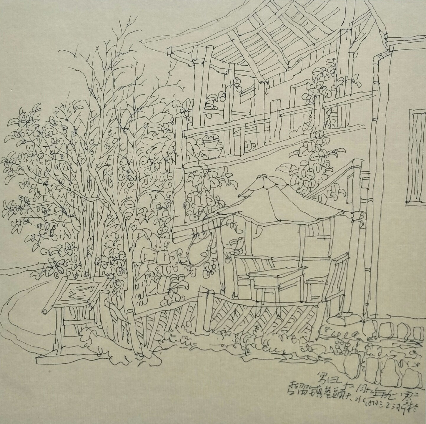 律动之美王习哲2019年9月古堰画乡线描速写欣赏