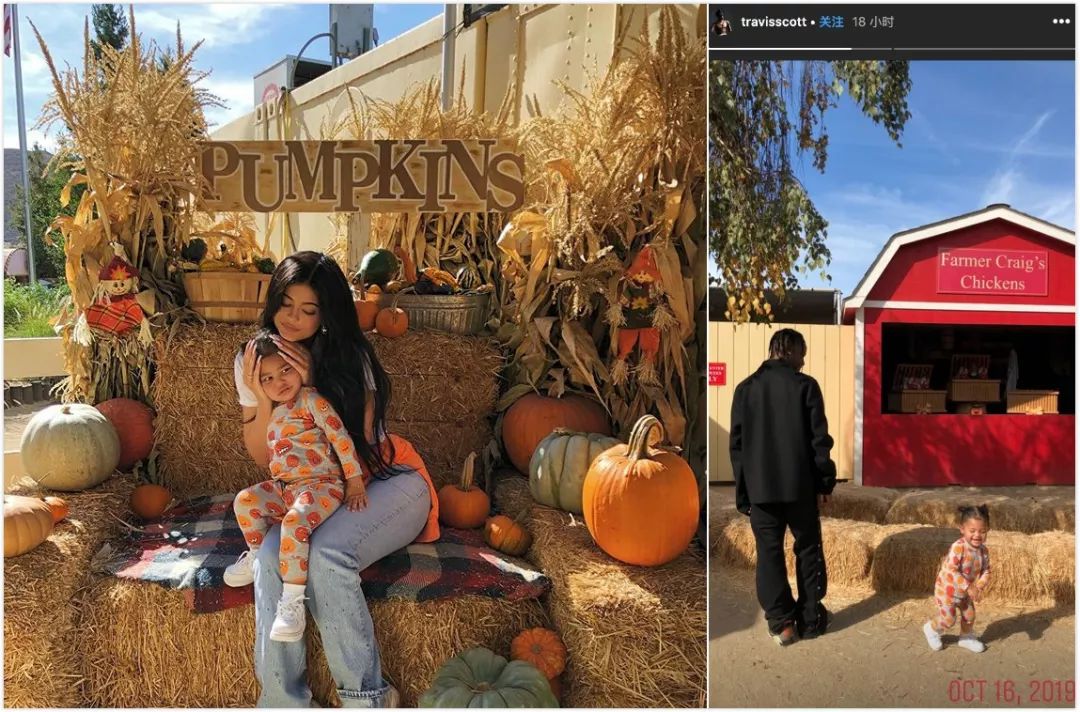 潮流traviskylie合体带女儿过节日是复合的节奏