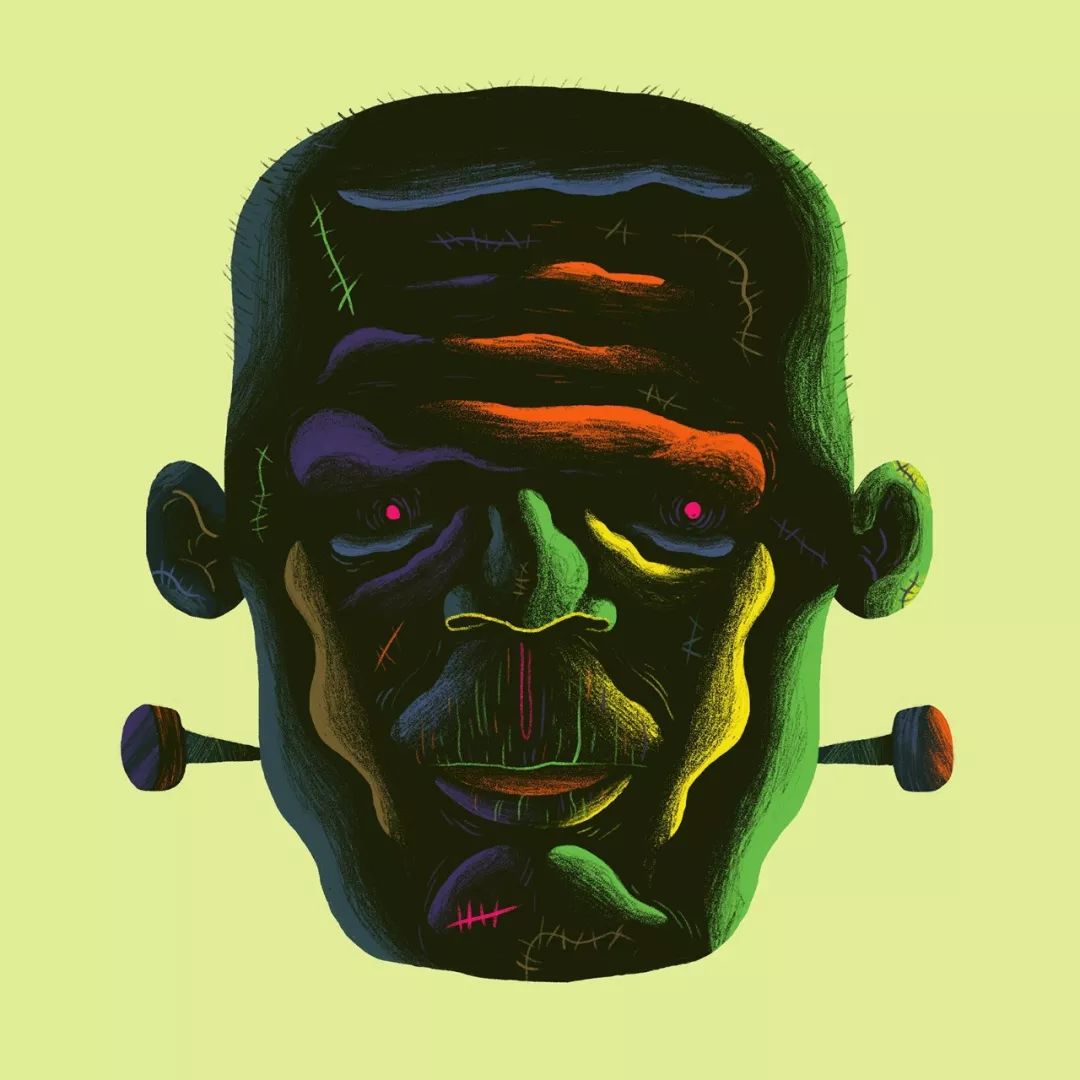 脑洞大开的夸张画风,配色很大胆!