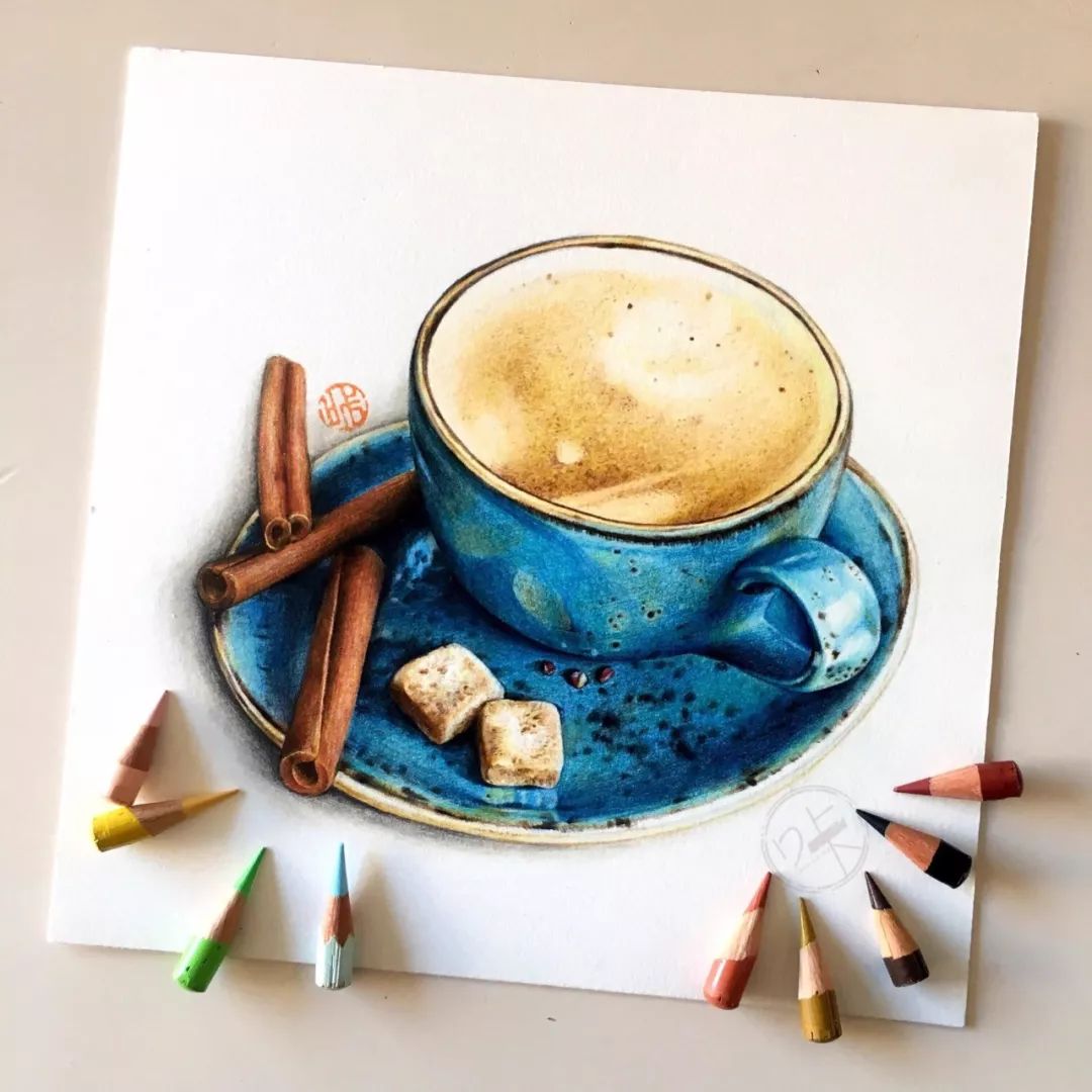 彩铅教程这杯咖啡先画为敬