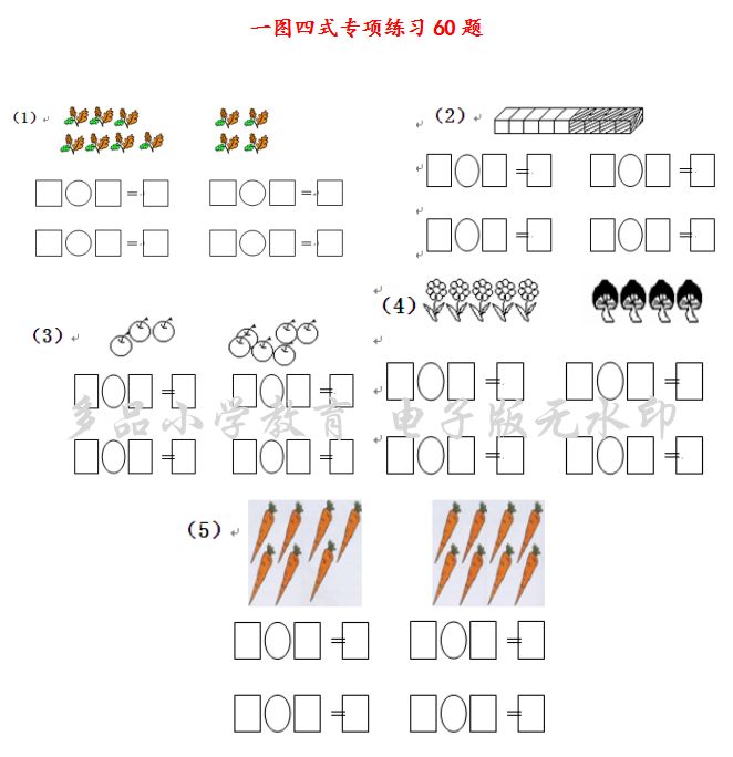 一年级数学必考题:一图四式题,必考题型,提前掌握!