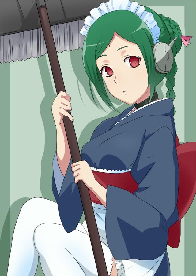 银魂——小玉拥有一头绿色短发的可爱机器娘,虽然是个机器人,但是因为