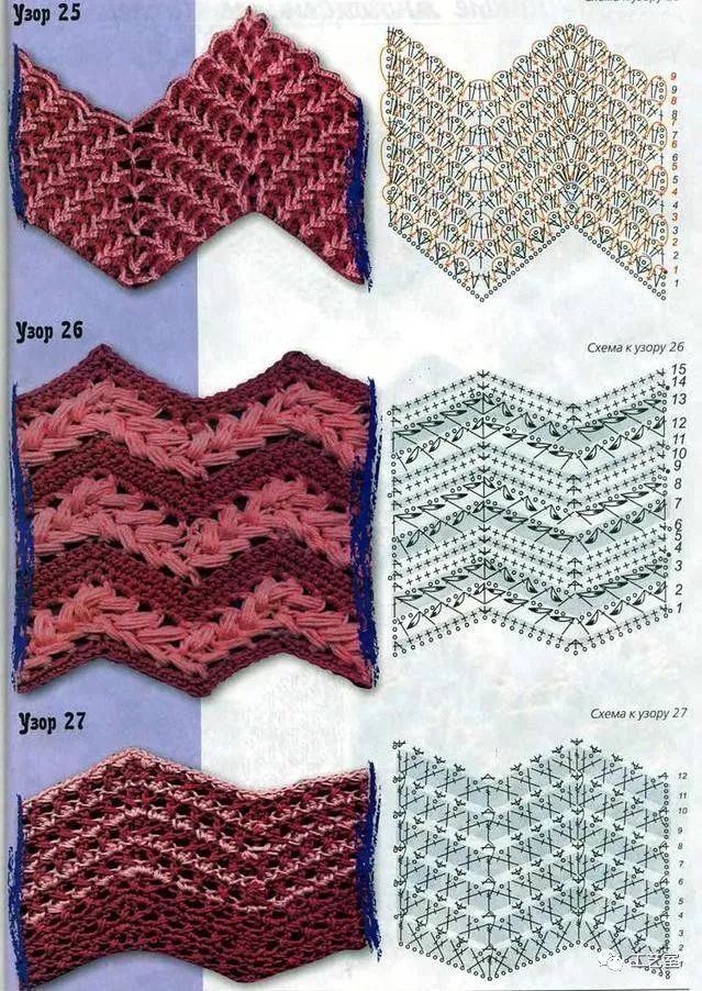 钩针波浪花样图解图片