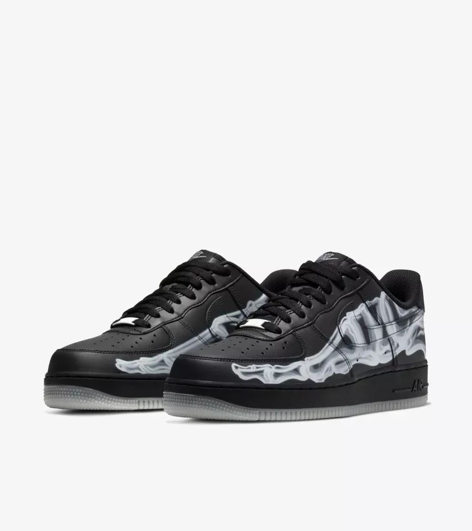 真"黑脚趾"air force 1 skeleton black on black丨xsneaker_nike