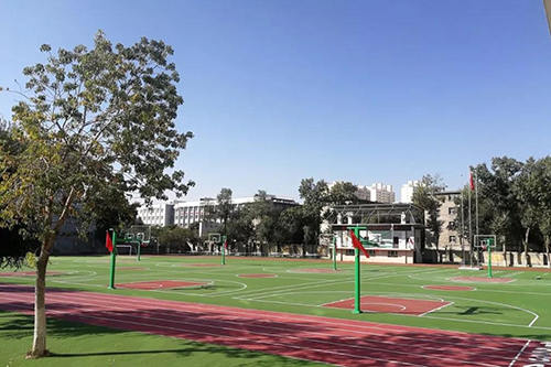 新疆师范大学附属中学,总面积达11000平方, 包括足球场,篮球场,排球场
