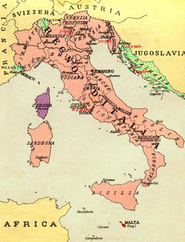一战意大利地图图片