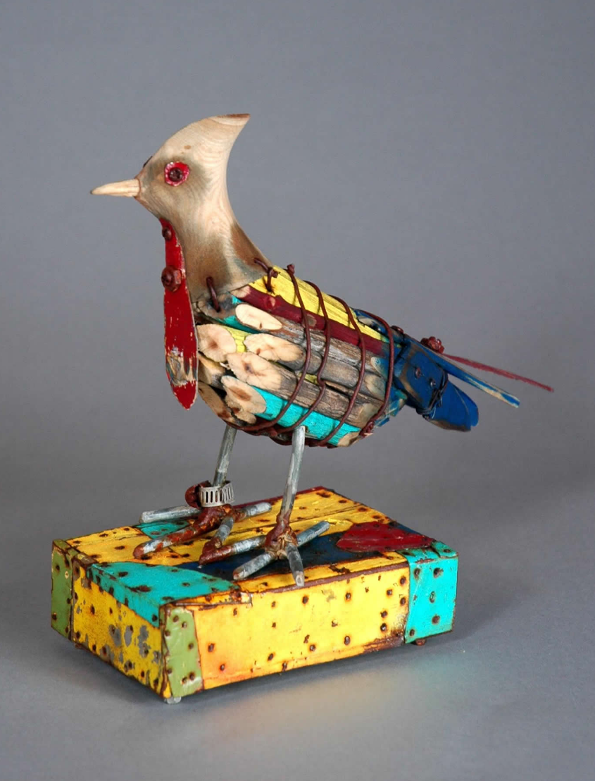 变废为宝三鸟类动物小雕塑