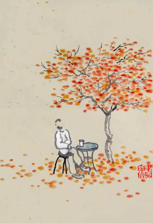 再见秋天老树画画笔下最诗意的秋