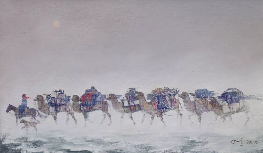 2016年《高原人1 王晓伟 布面油画 40×40cm 2019年《马金福 潘皓