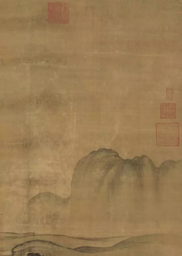 宋 郭熙《窠石平远图》局部而秋天,他的感受是"秋山明净而如妆","秋山