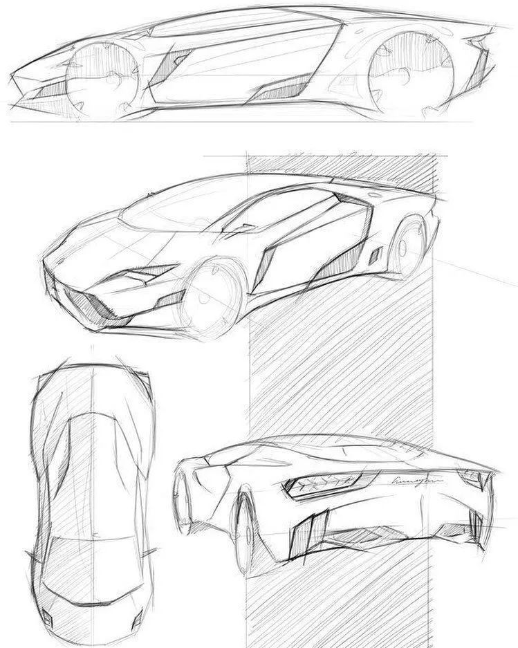 汽车手绘线条练习