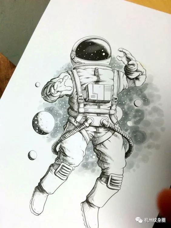 宇航员素描侧面图片