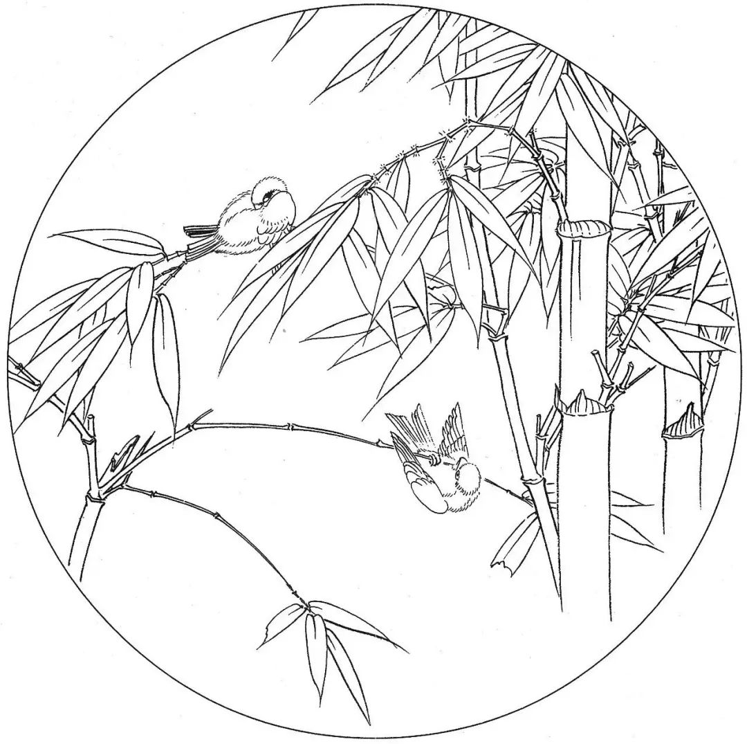 圆面白描高清50幅喜欢拿去