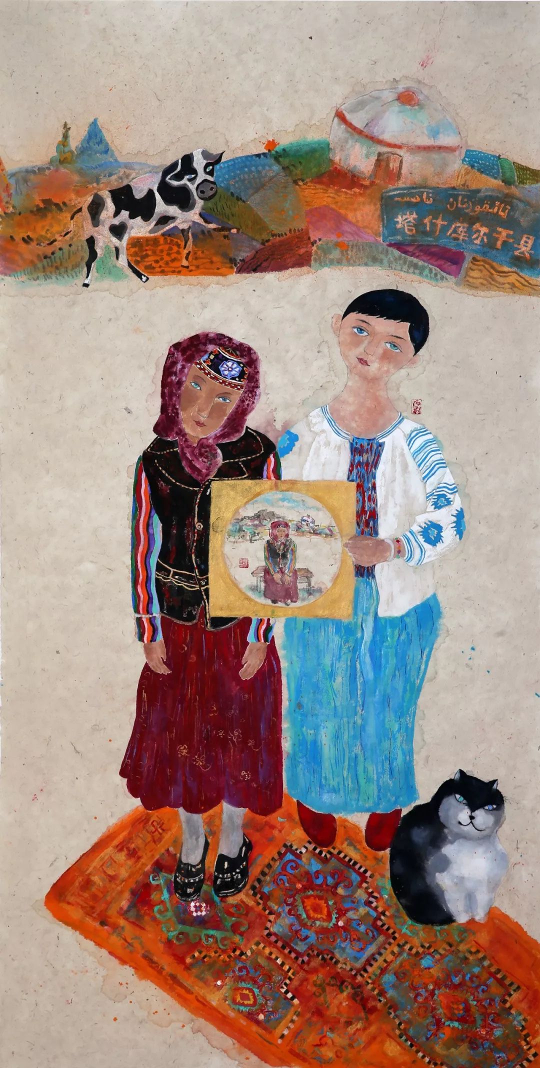2016年《高原人1 王晓伟 布面油画 40×40cm 2019年《马金福 潘皓