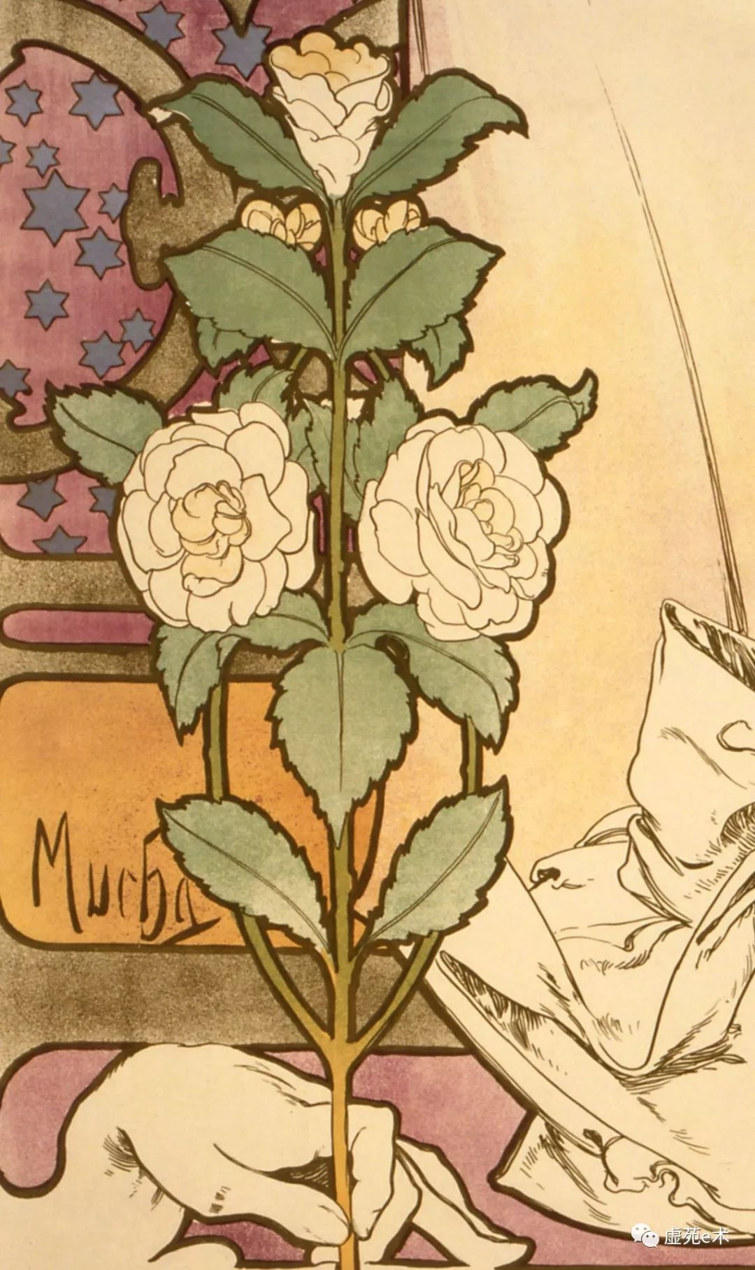 花卉与女性是穆夏新艺术运动时期最偏爱的主题,这也是他最具标志性的