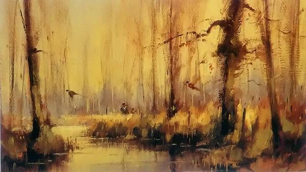 油画:被洪水淹没的森林,画家:雷蒙德·里奇
