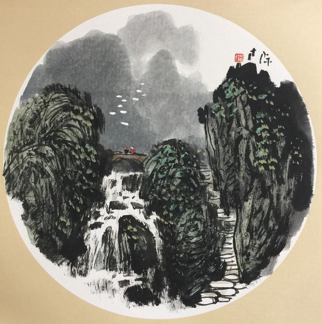 自呈一方天地张际才国画山水小品欣赏