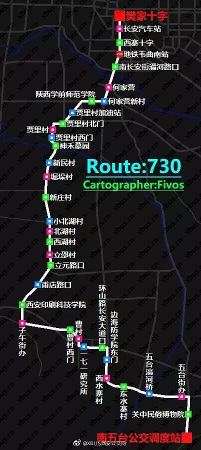 730路公交车路线图图片