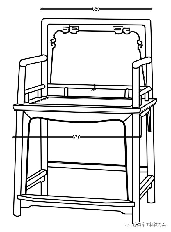 明代黄花梨木勾卷纹玫瑰椅cad设计图纸小姐的闺房专属座椅