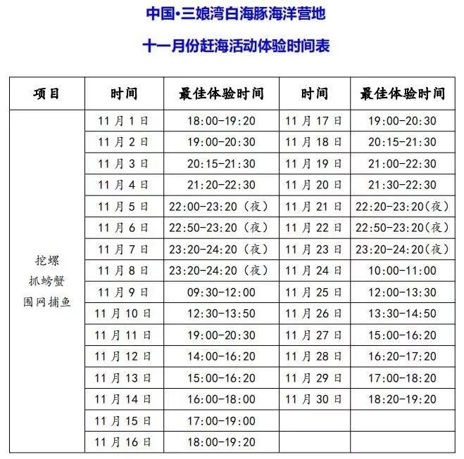 三娘湾赶海正当时活动体验时间表出炉
