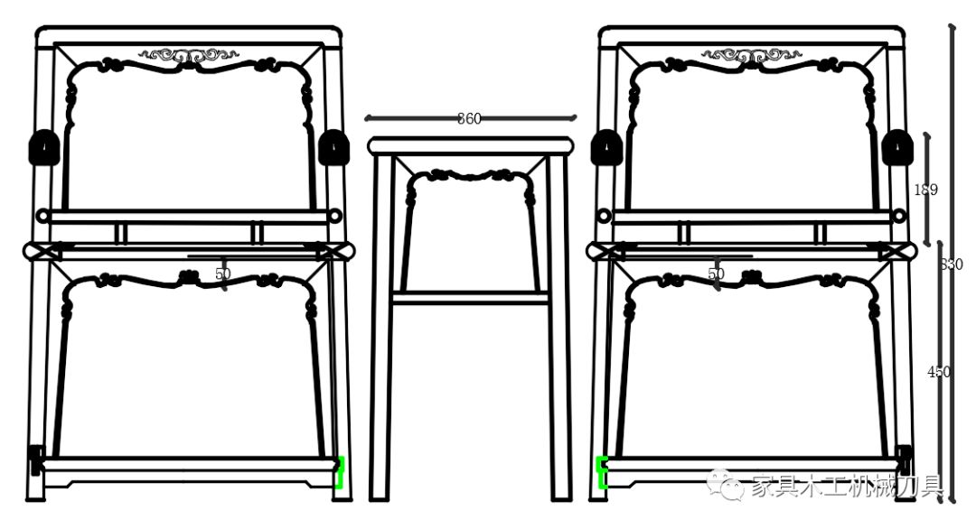 蝴蝶椅设计CAD图片