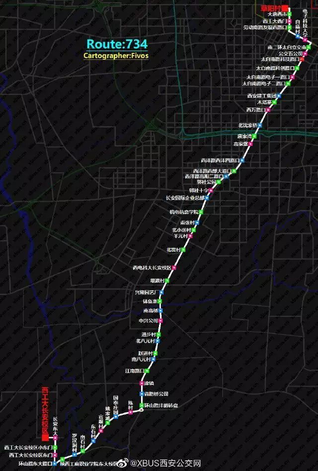 西安735公交车线路图图片