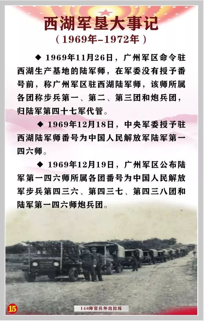 西湖军垦50周年|原广州军区146师重新组建驻守西湖记忆(1969-1972)