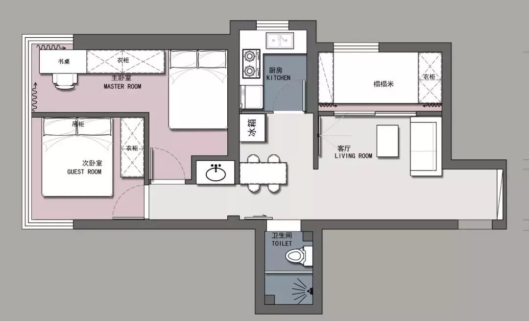 60平米老破小怎么改出三室一厅