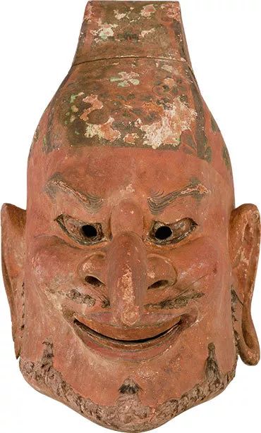 奈良时代,宝龟9年(778),正仓院宝物右:重要文化财产:伎乐面具·醉胡王