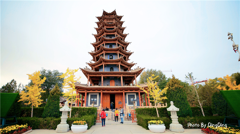 原创甘州八景木塔寺32.8米,竟然没有一钉一铆全靠差斗拱大梁立柱连结