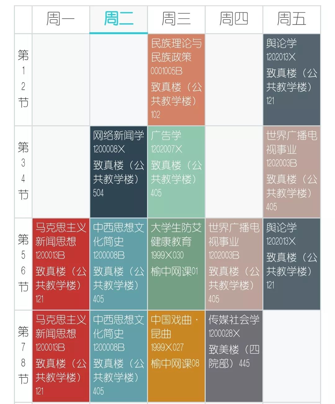 課程表分類辨別你是哪種大學生