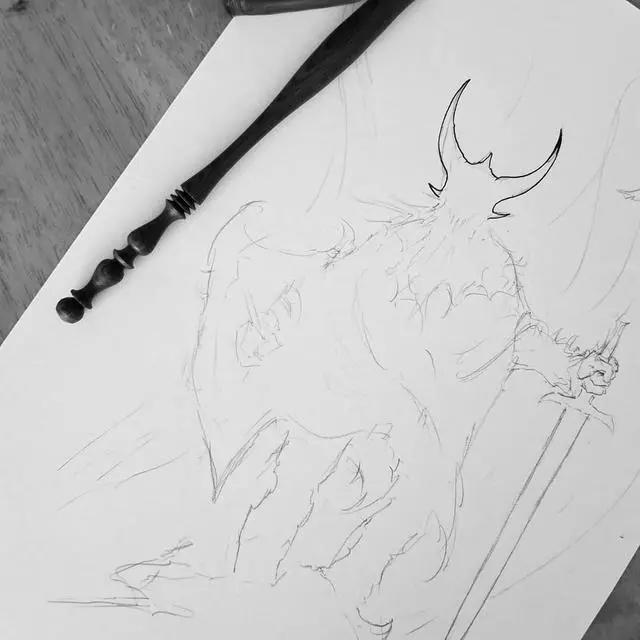 很规整严谨的线条,但是由这些线条所组成的画面却是霸气十足.