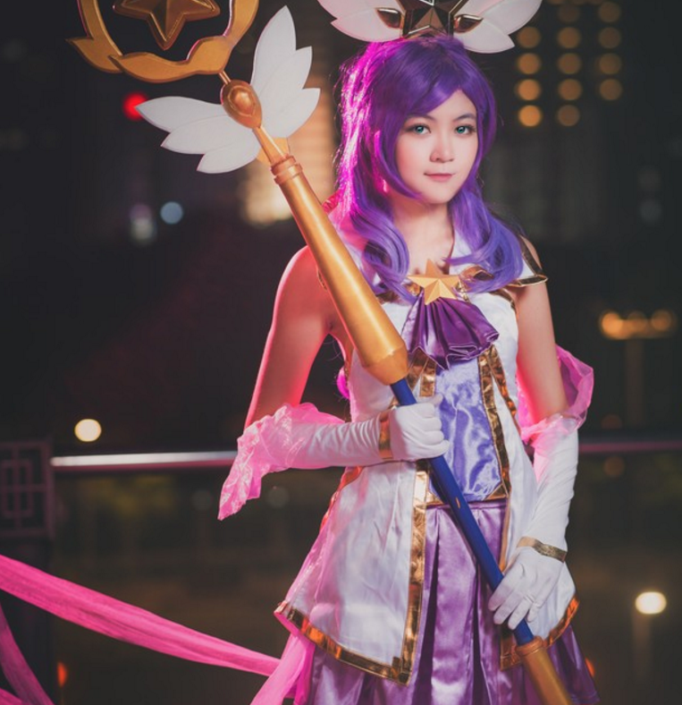 cosplay:英雄联盟 风暴之怒迦娜 爱了爱了是心动的感觉_长发