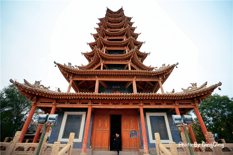 原创甘州八景木塔寺32.8米,竟然没有一钉一铆全靠差斗拱大梁立柱连结