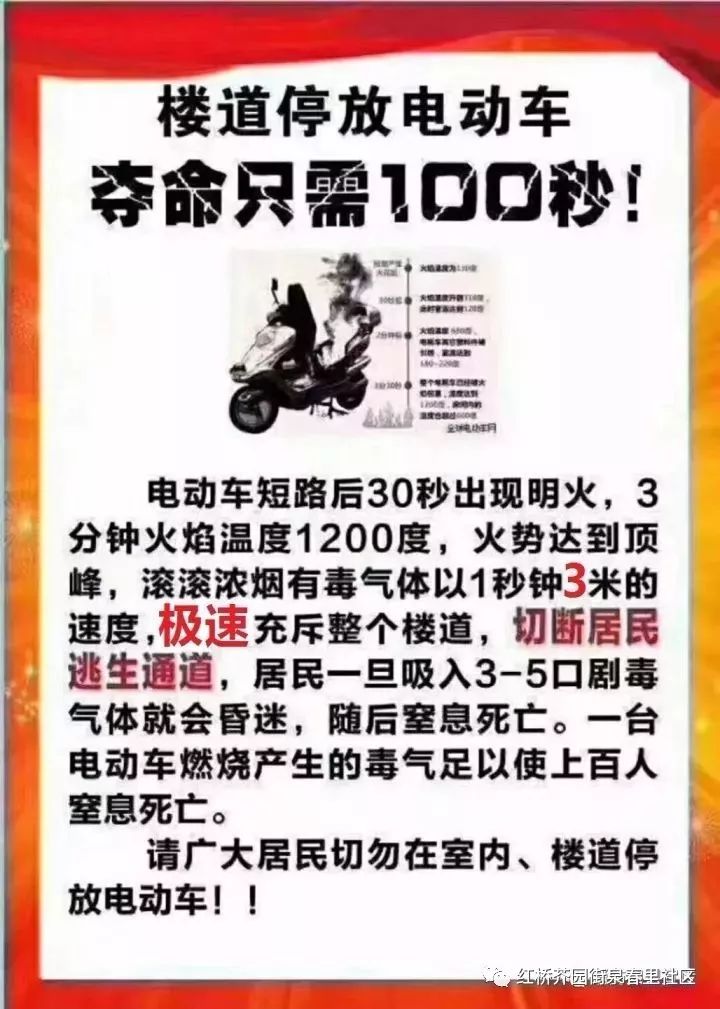 關於規範電動車停放消防通道禁放堆物告知書