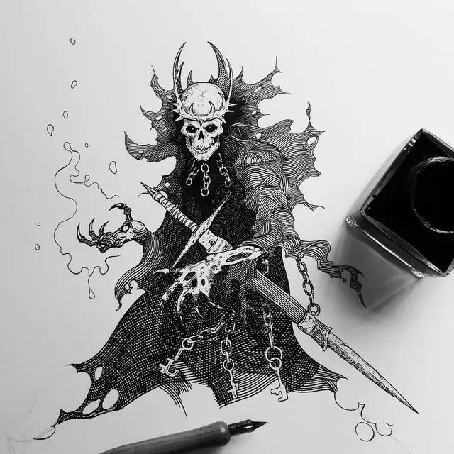 很规整严谨的线条,但是由这些线条所组成的画面却是霸气十足.